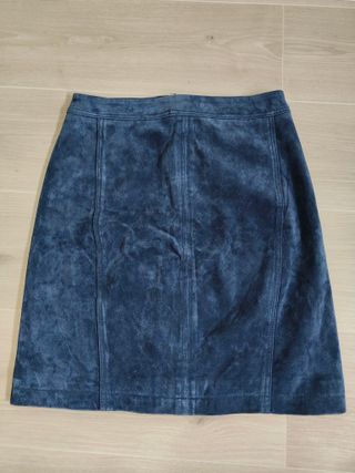 Falda Mango Cuero Azul Talla M