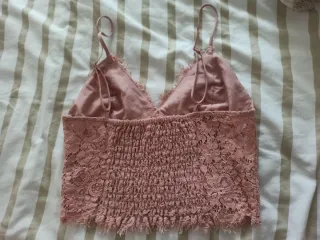 Top encaje Only rosa