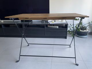 Mesa de jardín plegable madera y metal