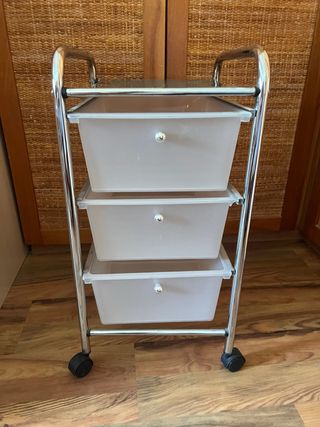 Carrello organizer in metallo a 3 cassetti