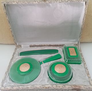 Juego tocador vintage verde