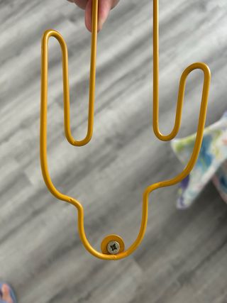 Colgador de Pared Cactus Amarillo de Metal