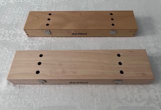 2 Cajas Madera Pinceles Da Vinci
