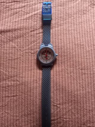 Reloj infantil gato azul y gris