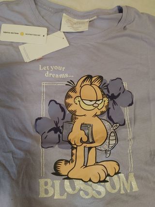 Pijama mujer Garfield morado y blanco