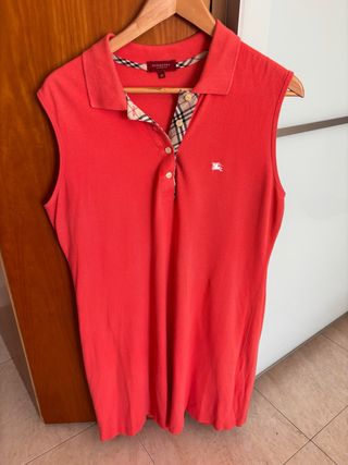 Vestido Burberry Coral Sin Mangas T.48