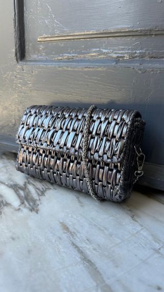 Borsetta fatta a mano color argento