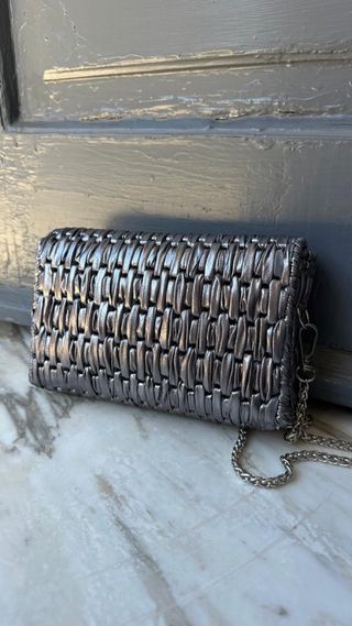 Borsetta fatta a mano color argento