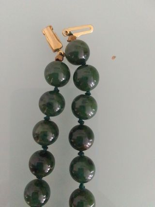 Collana pietre verdi vetro dorate