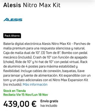 Alesis Nitro Max Kit Batería Electrónica