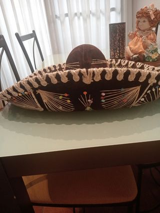 Sombrero Mexicano Marrón y Multicolor