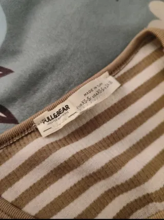 Top Pull&Bear rayas marrón y blanco
