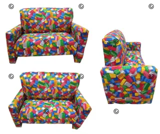 Divanetto fantasia mattoncini colorati