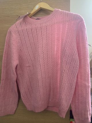 Jersey punto mujer rosa