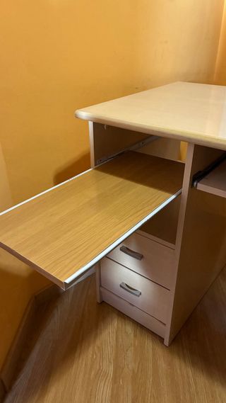 Escritorio 130x60cm con 2 cajones y 2 bandejas 