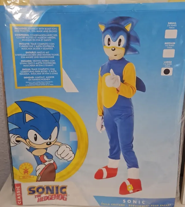 Disfraz Sonic Clásico Talla M (7-8)