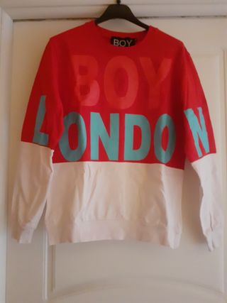 Felpa Boy London rossa e bianca