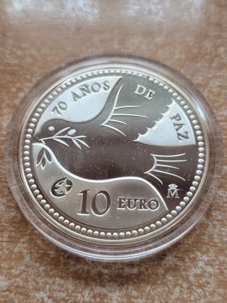 Moneda 10€ Plata 70 Años de Paz 2015