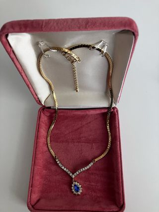 Gargantilla Vintage Azul y Dorada