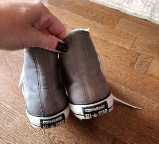 Converse Pelle Alte Grigie Donna 37