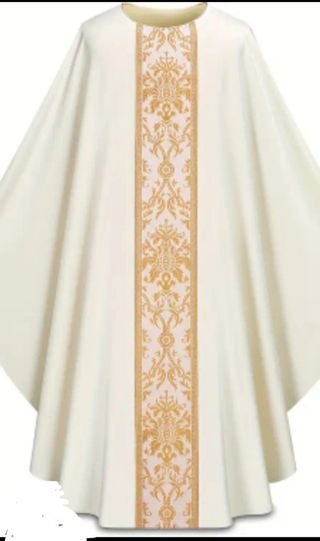 casula liturgica bianca