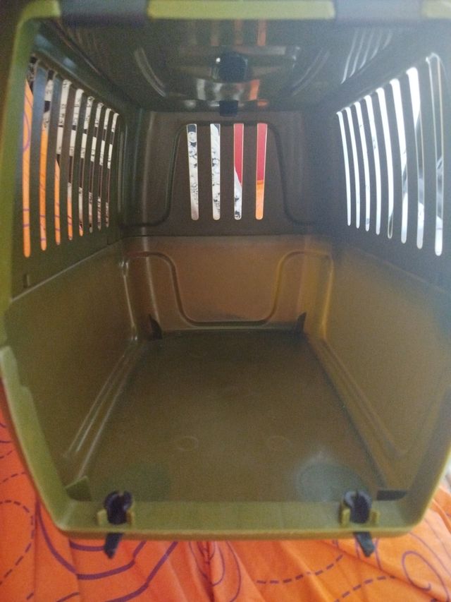 Transportín para mascotas verde (mediano)