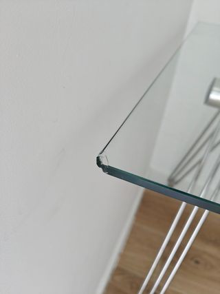 Mesa de comedor cristal y metal