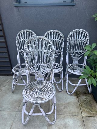 4 sedie vintage in rattan