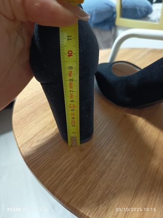 Zapatos de salón negros tacón cuadrado T39