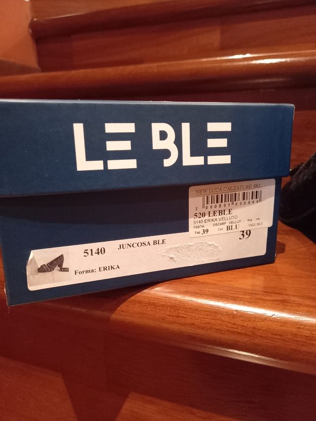 Scarpe tacco velluto blu/viola n.39