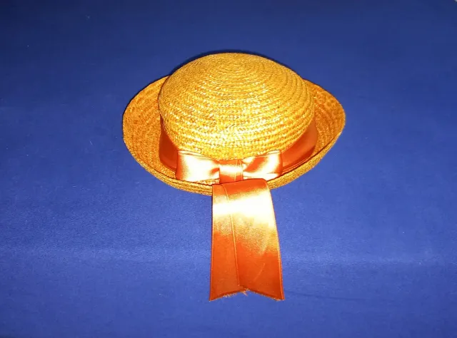 Sombrero de paja naranja con lazo. 53cm. Albero