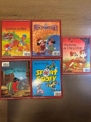 Cinco libros Colección Antología Walt Disney 