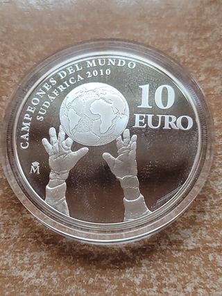 Moneda 10€ Plata Mundial Sudáfrica 2010 CAMPEONES