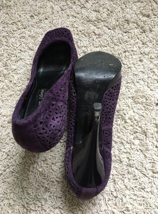 Tacones Zara Morados Talla 38