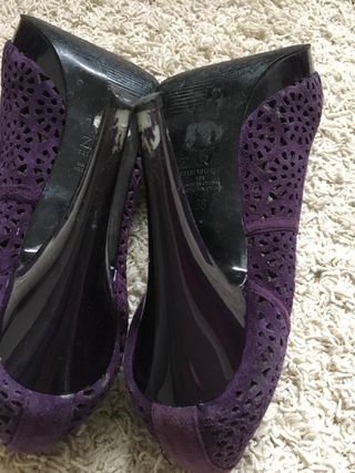 Tacones Zara Morados Talla 38