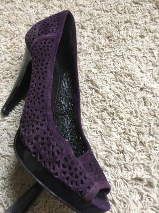 Tacones Zara Morados Talla 38