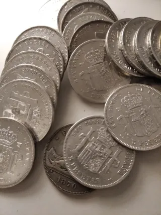 Monedas de plata antiguas España 50 duros 