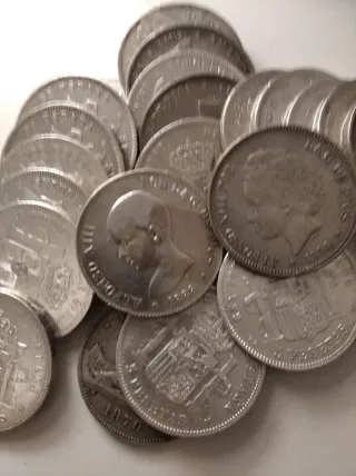 Monedas de plata antiguas España 50 duros 