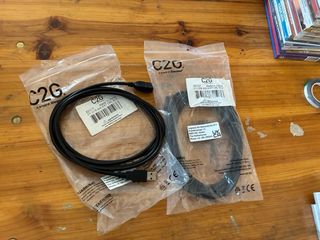 2 Cables USB Extensor Negro