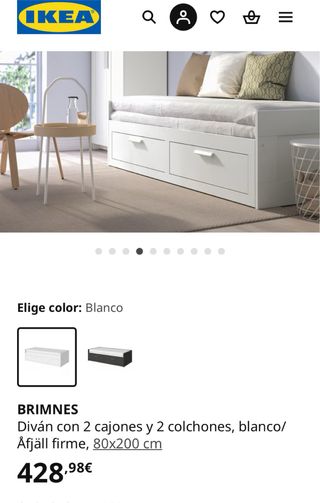 Cama Ikea con cajones, mide 80 x 200 ó 150 x 200