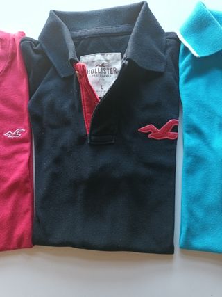 Lote 3 Ropa Hollister: Negro L / Azúl M / Rojo S