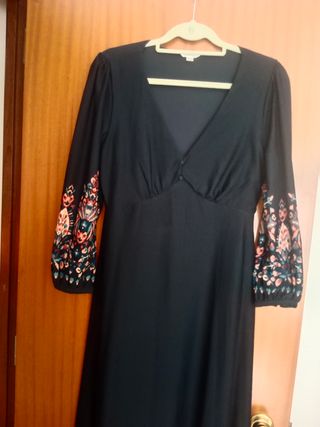 Vestido largo invierno estampado mangas