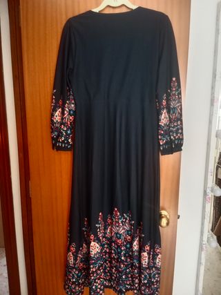 Vestido largo invierno estampado mangas