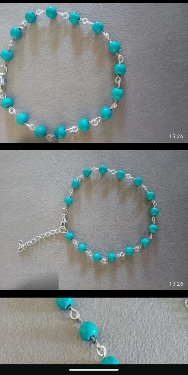 Bracciale uomo acciaio pietre turchesi