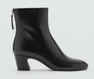 Botines piel cremallera MANGO negros