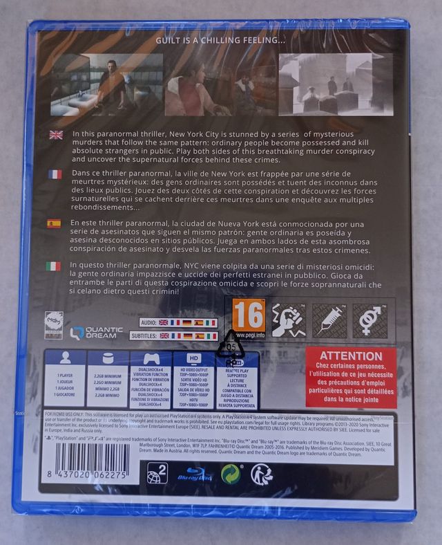 Fahrenheit PS4 sigillato ES