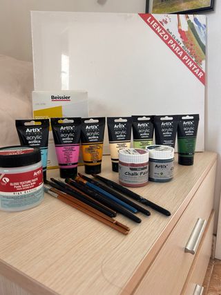 Kit Pintura Artix Lienzo Beissier Pinceles