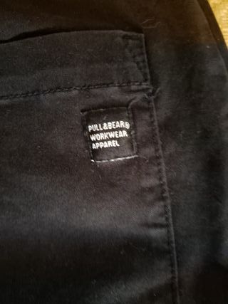 Pantalón cargo y recto negro, hombre 