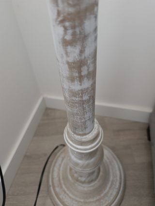 Lámpara de pie vintage tela y madera