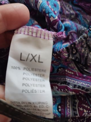 Top corto stampato manica a campana